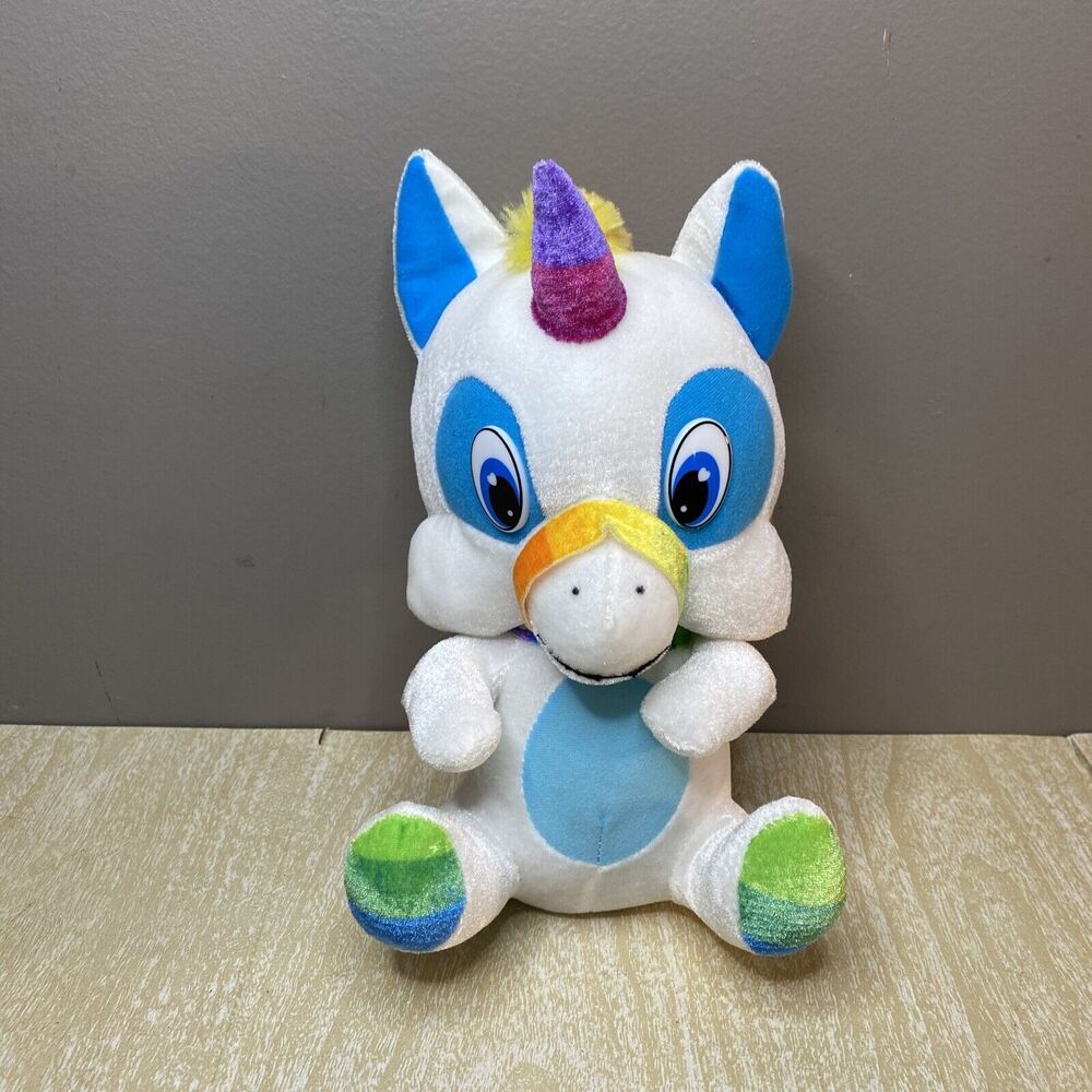 Classic Toy Company Unicorn Plush Stuffed Animal White Blue Green Yellow Purple